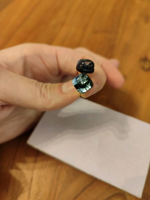 Murano earrings like new, iridescent blue-purple