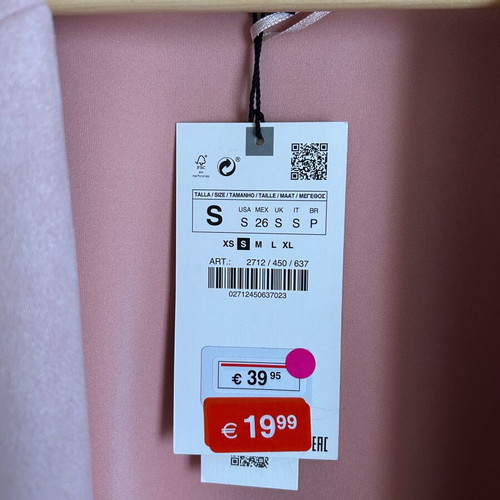 Zara pink coat new with suede effect, unworn