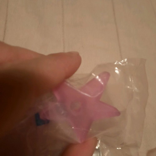 Pink star-shaped knobs new, set of 3 pieces