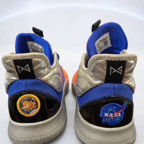 Nike PG 3 NASA Apollo 14 sneakers used, royal blue metallic silver