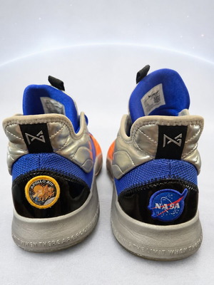 Nike PG 3 NASA Apollo 14 sneakers used, royal blue metallic silver