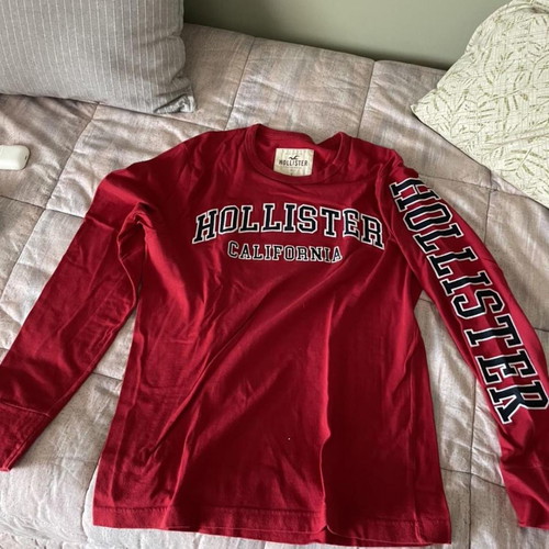 Hollister red longsleeve shirt used, size S