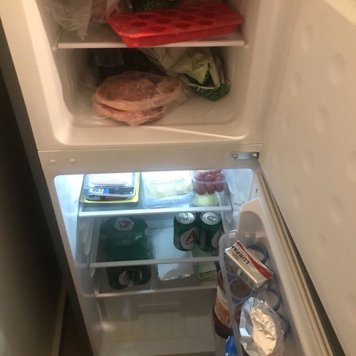 Refrigerator like new, metallic finish