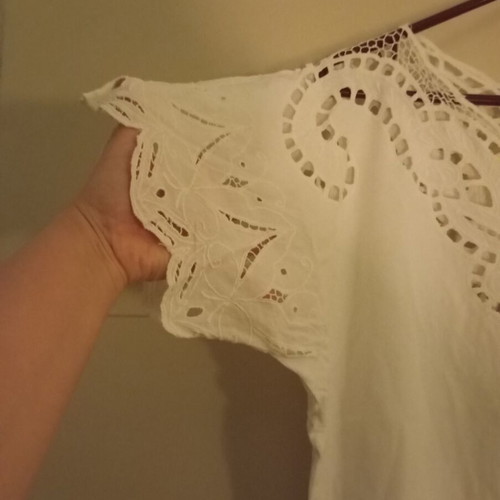 Vintage Santas White Cutout Oversized Blouse XL used