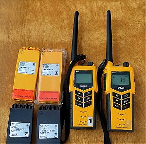 2 SAILOR SP3520 Portable VHF GMDSS Without Charger+4 batterys