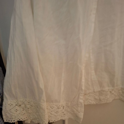 Naracamicie cropped shirt small, new, white, cotton with lace