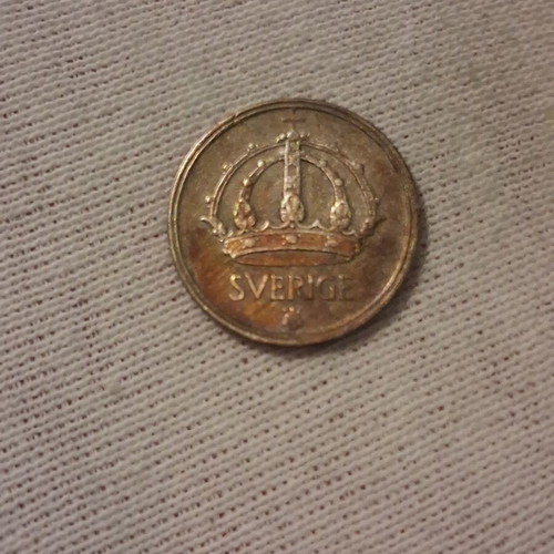 10 Ore Coin 1943 Sweden used, 40% silver