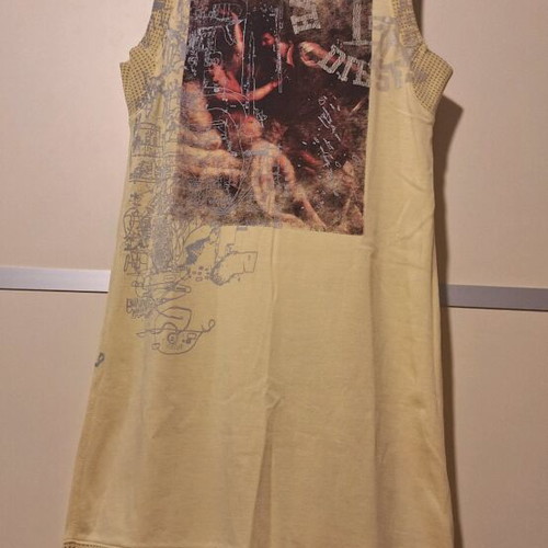 Diesel yellow dress used, thick cotton sleeveless, small-medium