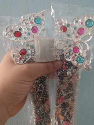 Girls' belts with rhinestones and glitter, pack of 2, size 105