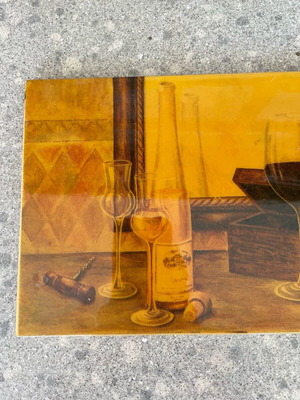 Ceramic tile with wine design