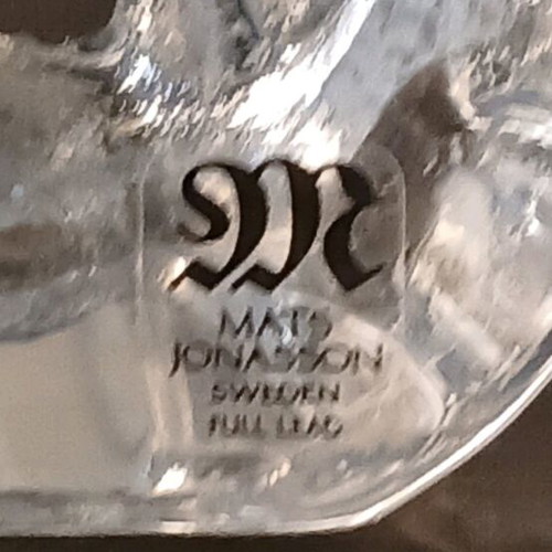 Mats Jonasson crystal sculpture like new, Sweden full lead fish