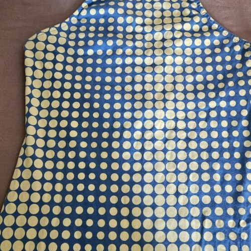 Mini backless cotton dress like new, blue and yellow polka dots, size L