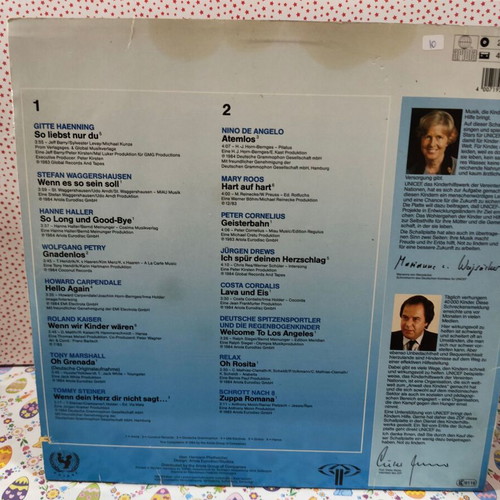 Die Tele-Hitparade vinyl record used, stars sing for Unicef