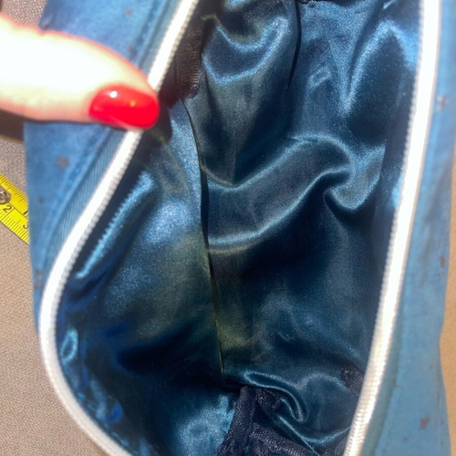 Vichy toiletry bag like new, blue fabric with satin interior