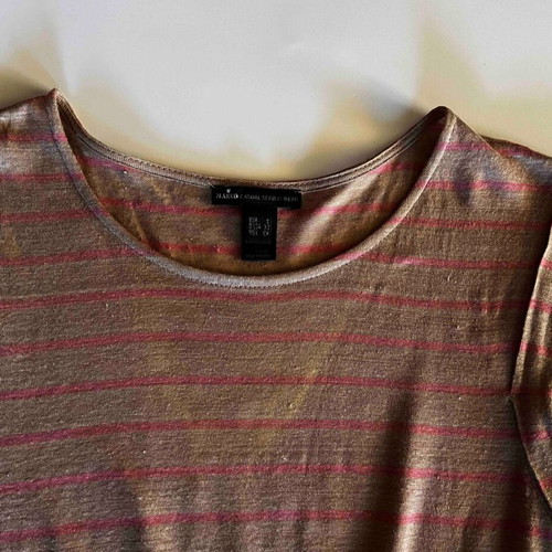 Linen dress Mango like new, beige and pink stripes, size S