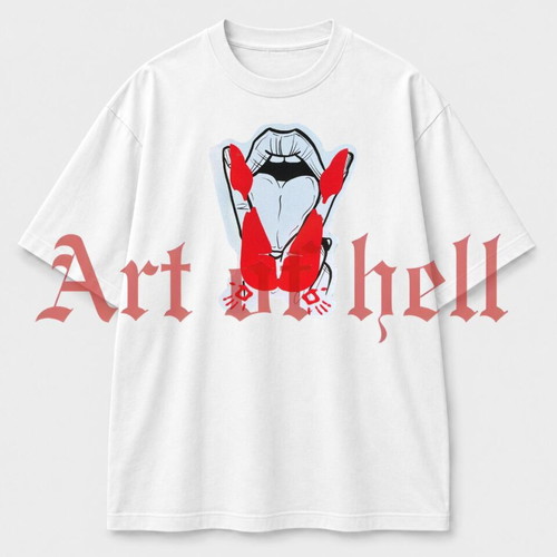 Oversize white T-shirt Art of Hell