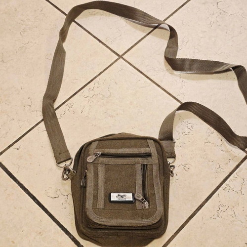 Feilong men's canvas shoulder bag, beige