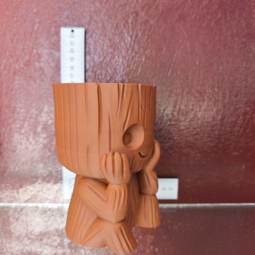 3D Groot planter, brown, 16 cm