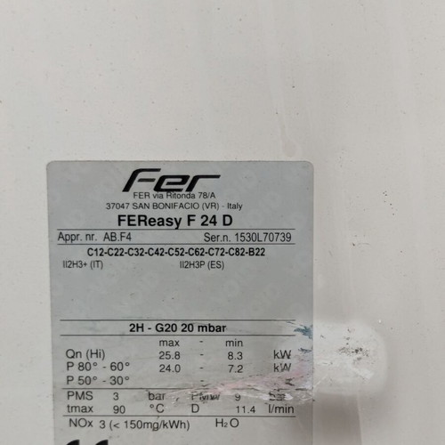 Ferroli FEReasy F 24 D gas boiler used, 8.3Kw