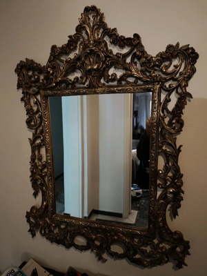 Καθρέπτης αντίκα του 1970 μπρούτζινος σαν καινούργιο