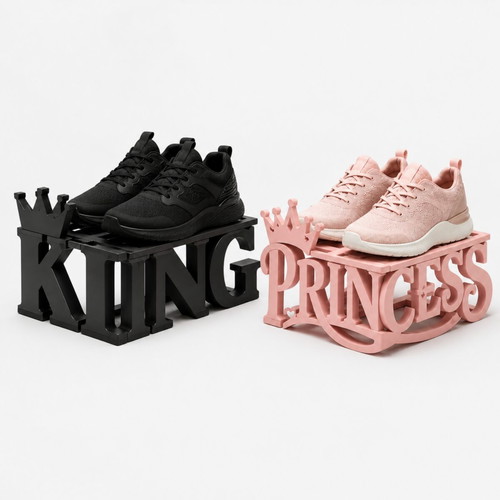 3D Printed Shoes Stand King & Princess set, new