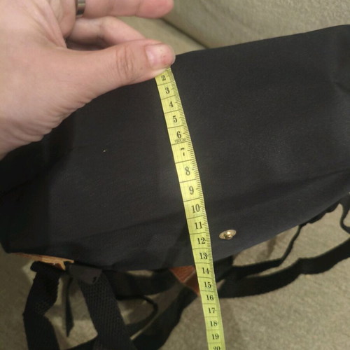 Smart foldable backpack like new, black with brown details