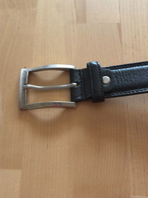 Black belt like new, 108 cm length, silver buckle