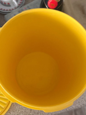 Tupperware container vintage plastic yellow used