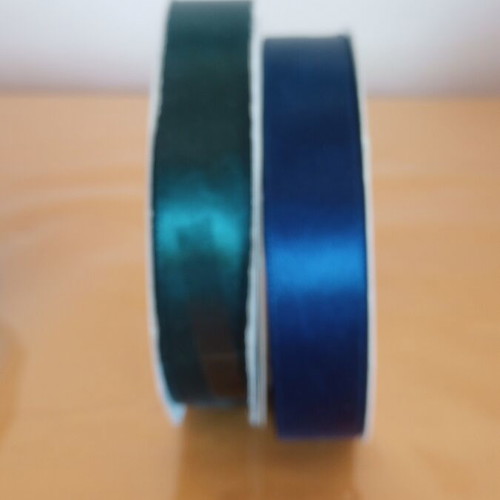 Satin ribbons new, pack of 5, 2 cm width, 50 meters each