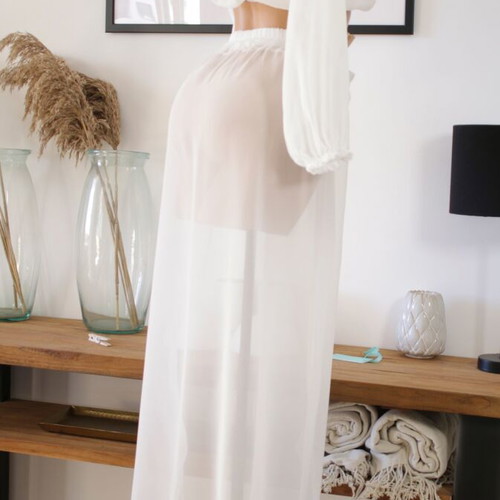 Beachwear pants with white transparent top new