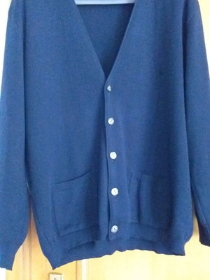 Men's blue cardigan No 54, thin wool, like new