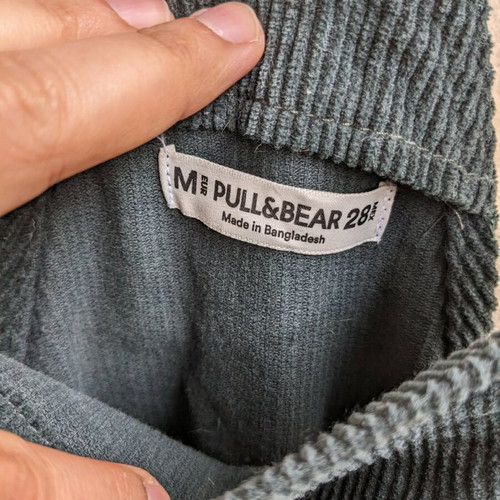 Pull & Bear corduroy salopette skirt new, green, size M