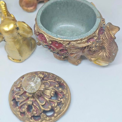 Collection of vintage aesthetic decorative elephants like new