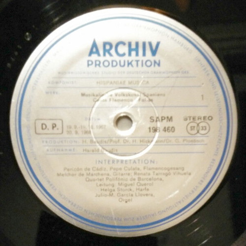 Hispaniae Musica Latin record used, folklore of Spain