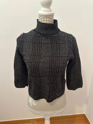 Zara crop knitted turtleneck black new, size small