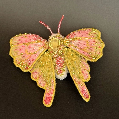 Handmade butterfly brooch with natural citrine new