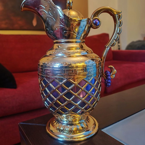 Coffee or Tea Thermos Jug new, gold with purple details