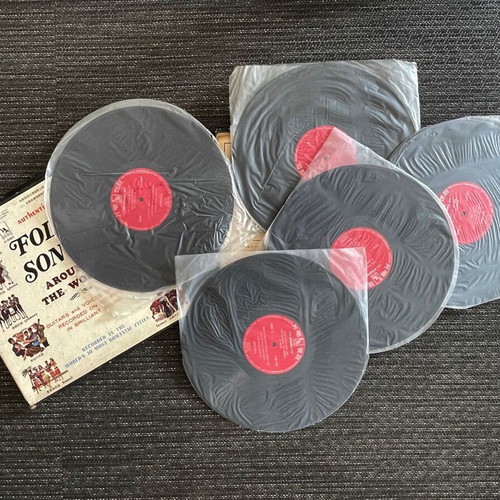 Folk Songs Around The World box set of 5 vinyl used