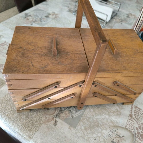 Handmade sewing tool case used