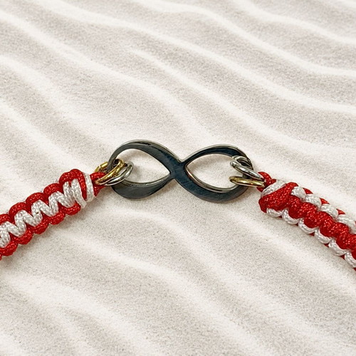 Macrame Martaki Bracelet with Infinity Motif from Steel, New