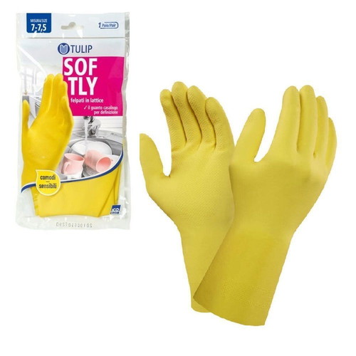 Latex Tulip Kitchen Gloves Large new, yellow
