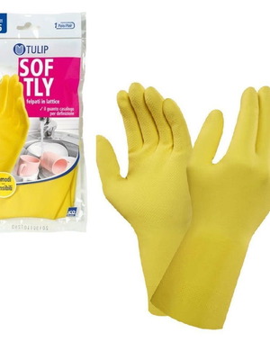 Latex Tulip Kitchen Gloves Large new, yellow