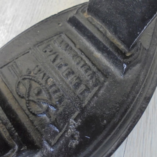 Antique Small Cast Iron Iron Used with Decorative Relief