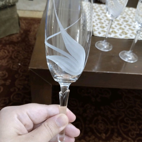 Crystal flute glasses, set of 3, like new