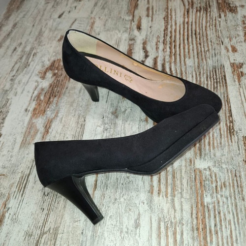 Rollini black suede pumps size 36, medium heel