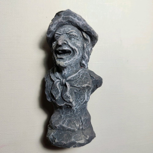 Witch cement bust used, Halloween decoration 15cm