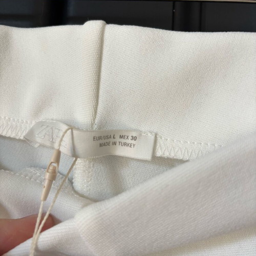 Zara white women's flare pants new, size L