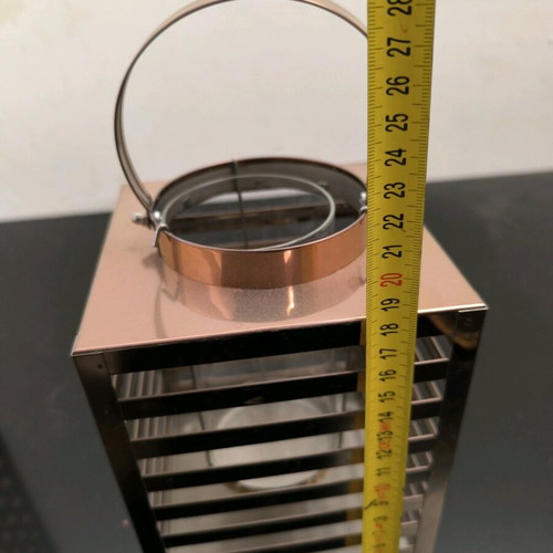 Bronze-colored candle lanterns like new, set of 2