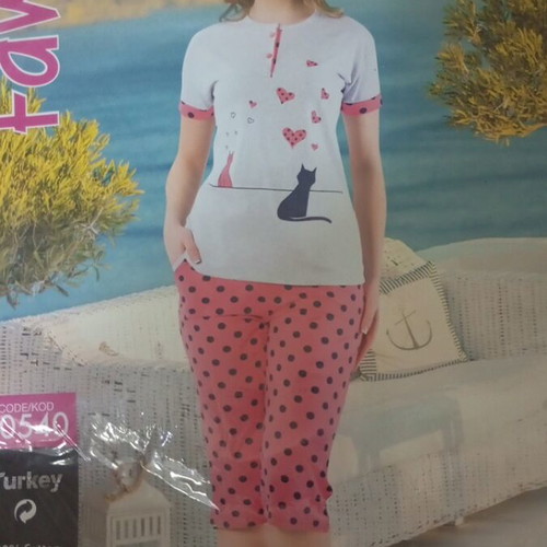 Fawn pajama set new, medium 40/42, gray and pink