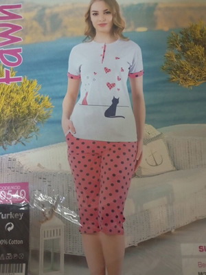 Fawn pajama set new, medium 40/42, gray and pink